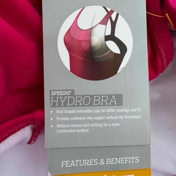 Speedo Women’s One Piece Swimsuit Pink Fuchsia Rose 12 NWT - Picture 7 of 9